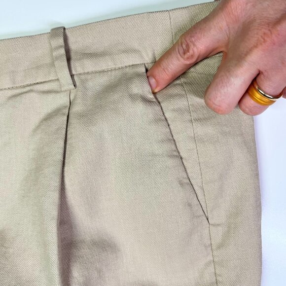 J. Crew Factory Size 2 High Rise Pleated Shorts Tan Lined Linen Blend - Picture 3 of 8